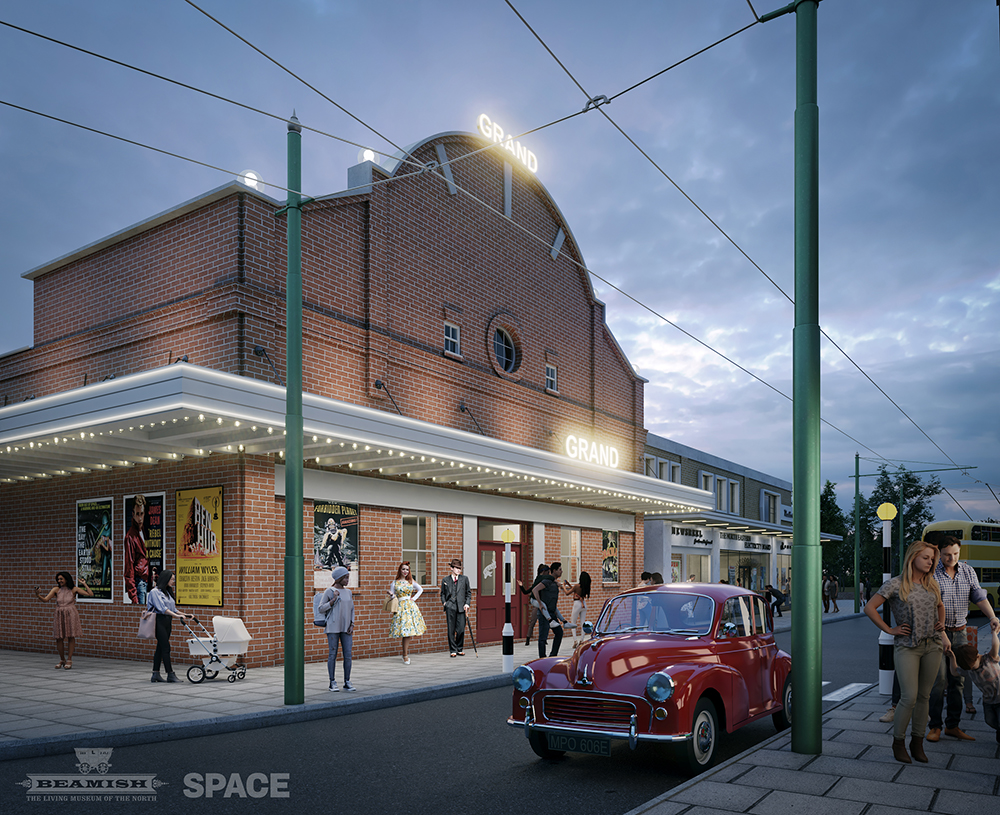 Artists impression of the exterior of The Grand cinema in Beamish