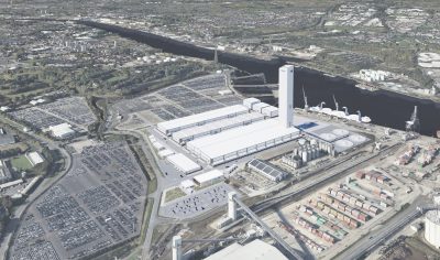 CGI image of new facility on the banks of the River Tyne