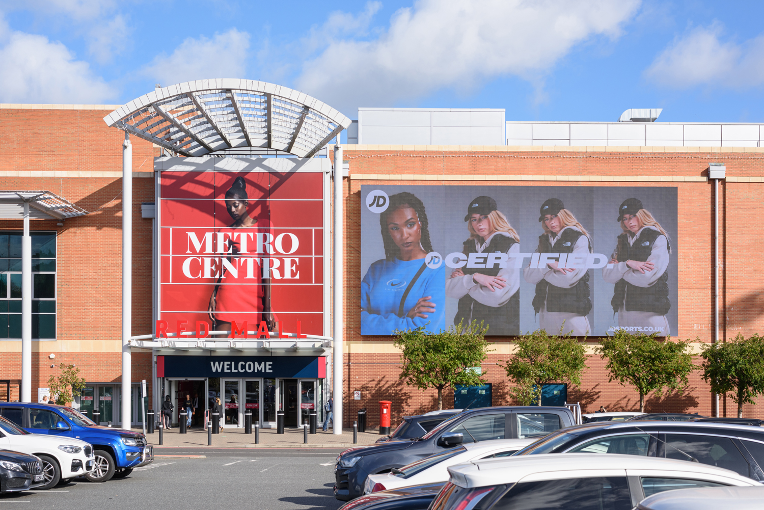 External shot of Metrocentre entrance at the Red Mall