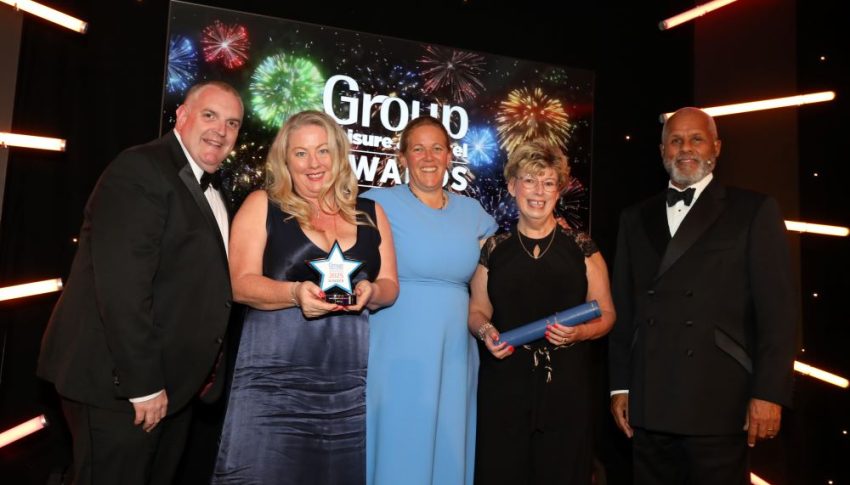 Five members of Kynren team with their award.