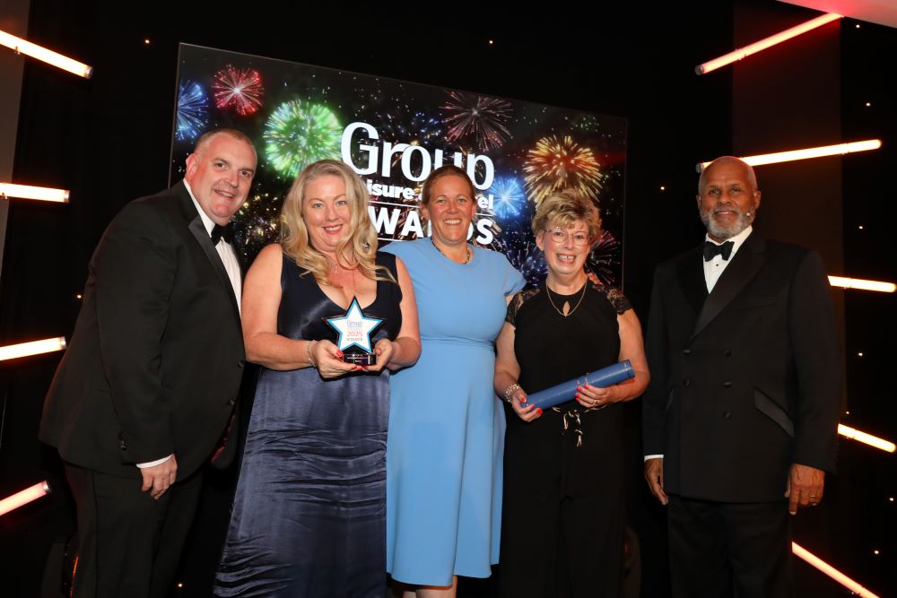 Five members of Kynren team with their award.