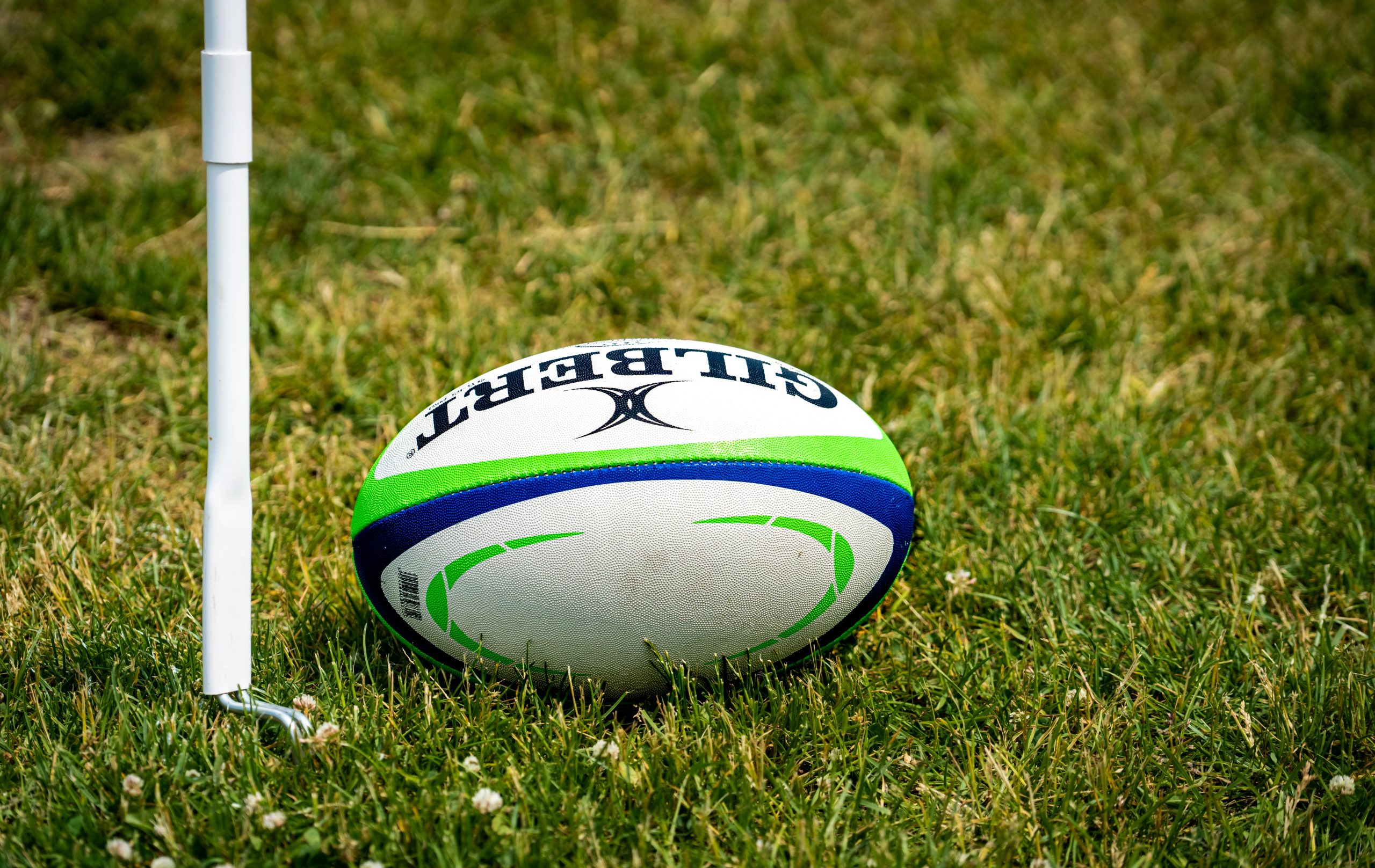 Rugby ball on field