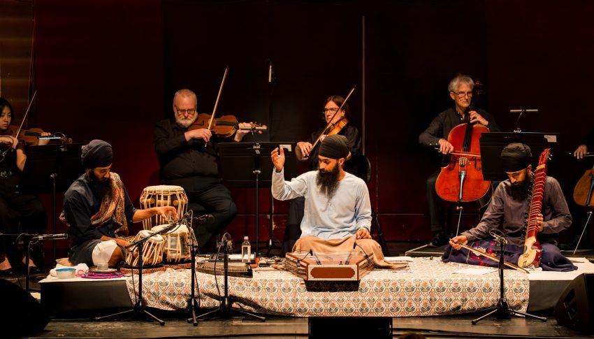 Musical performers performing on stage