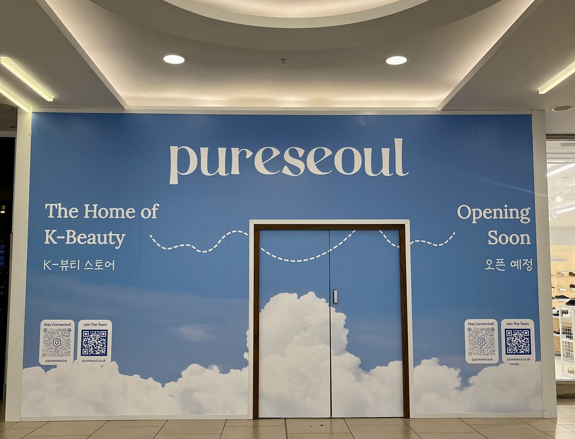 Pureseoul shop hoardings in Eldon Square