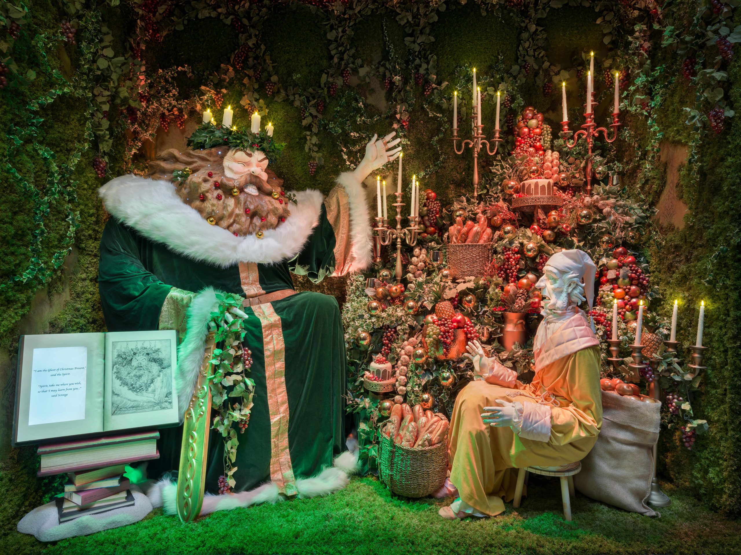 Fenwick window displaying a scene from A Christmas Carol