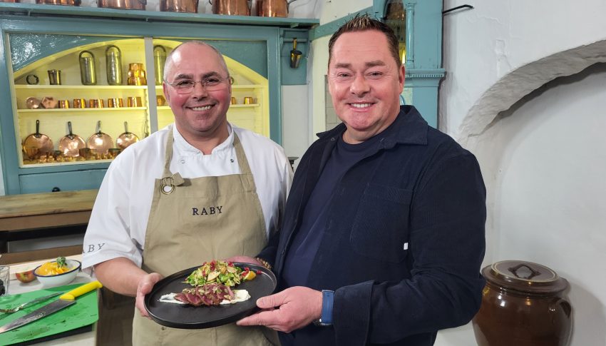 (08)Neven with Chef Tom Parry in The Great Kitchen at Raby Castle. Neven's English Food Tour new series episode seven (final episode) Wednesday February 18t