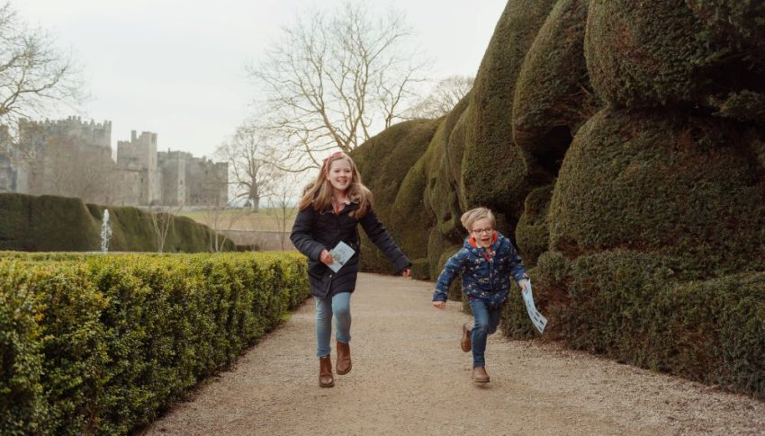 February half term at Raby Castle, Park and Gardens - two children running